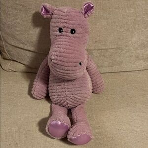 Warmies Microwavable and weighted Stuffed Hippo- Pink Cozy Corduroy